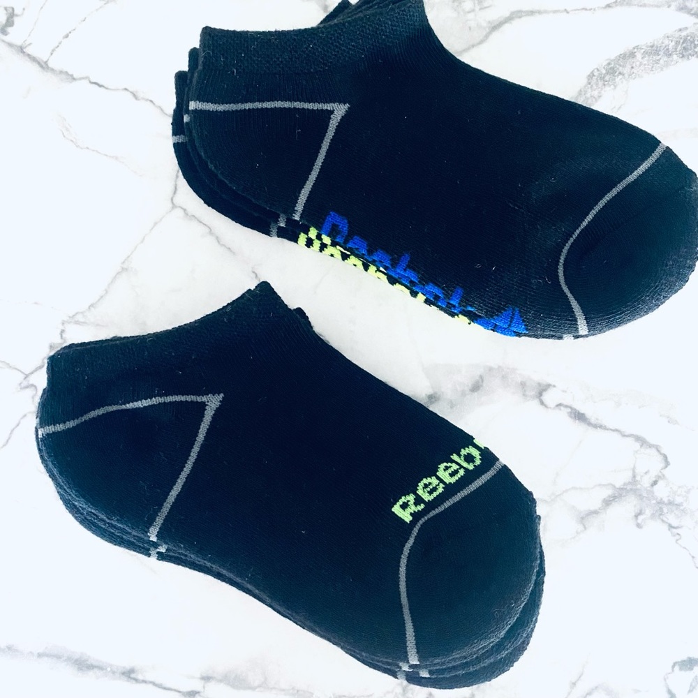 😄Boys (6 Pack) Reebok Black Low-Cut Black Socks SZ (M) - Picture 6 of 6